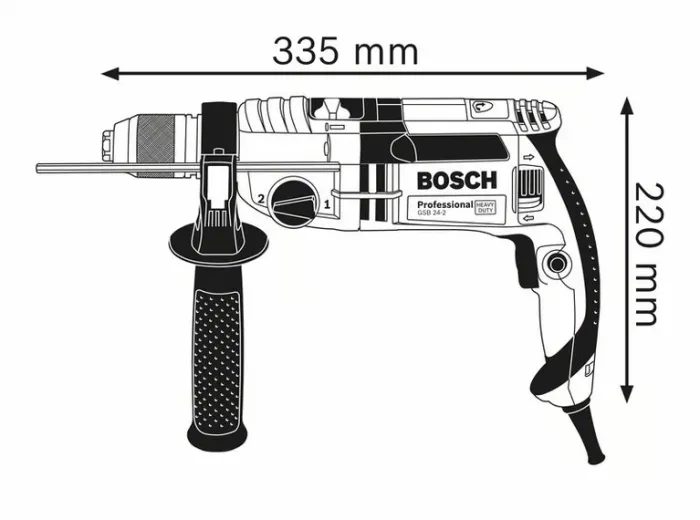 ბურღი GSB 24-2 Professional 060119C801