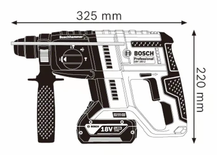 პერფორატორი GBH 180-LI (2x4,0 Ah) + Case 0611911121
